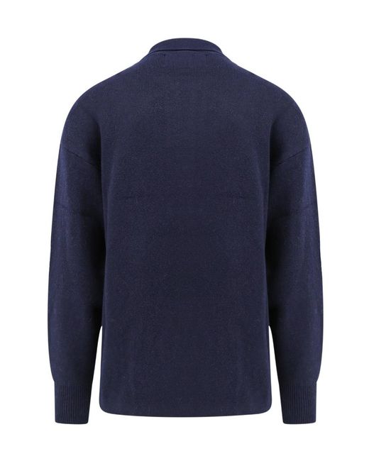 Isabel Marant Blue William Logo Jacquard Sweater for men