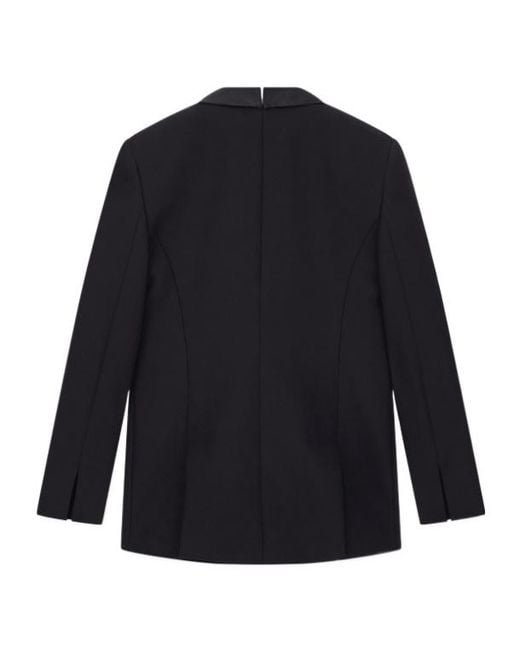 Giorgio Armani Blue Satin-Lapel Single-Breasted Jacket