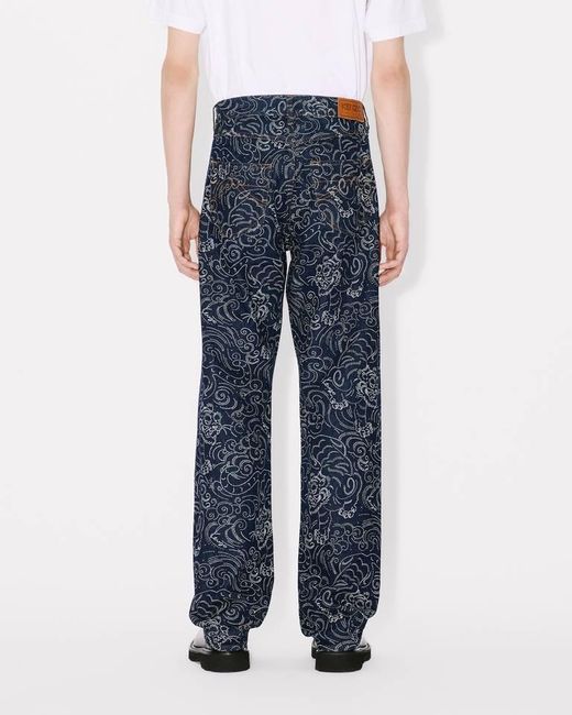 KENZO Blue Star Tiger' Asagao Straight Jeans for men