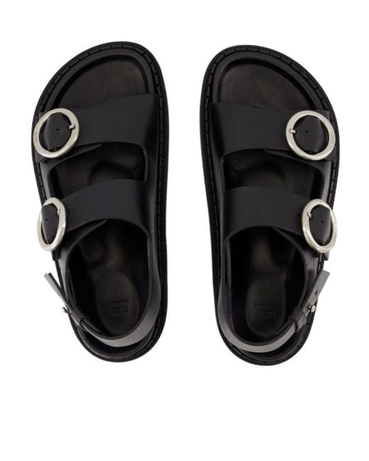 AMI Black Buckle Sandals for men