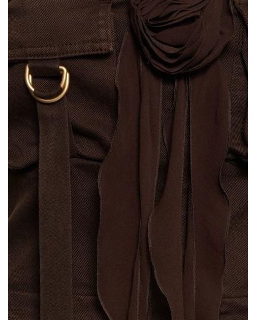 Blumarine Brown Tube Top Sleeveless Dress