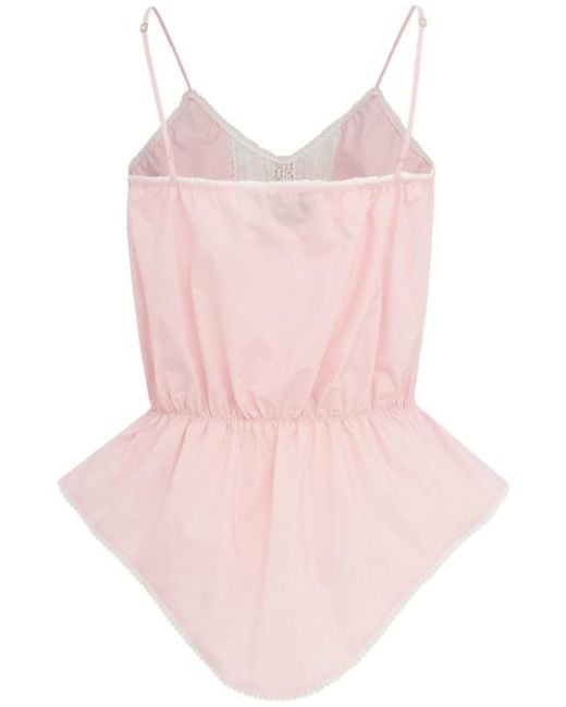 MSGM Pink Lace Tank Top