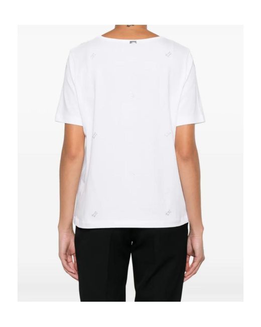 Herno White Rhinestone-Embellished Short-Sleeve T-Shirt