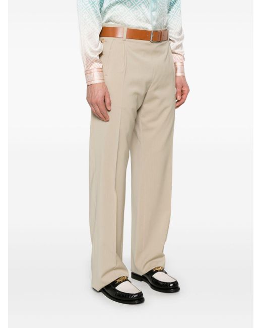 Moschino Natural Belted Straight-Leg Trousers for men