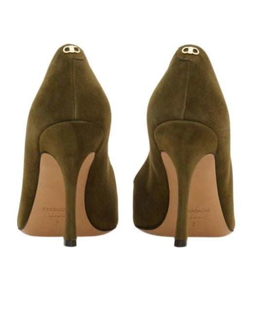 Ferragamo Green Pump Shoe