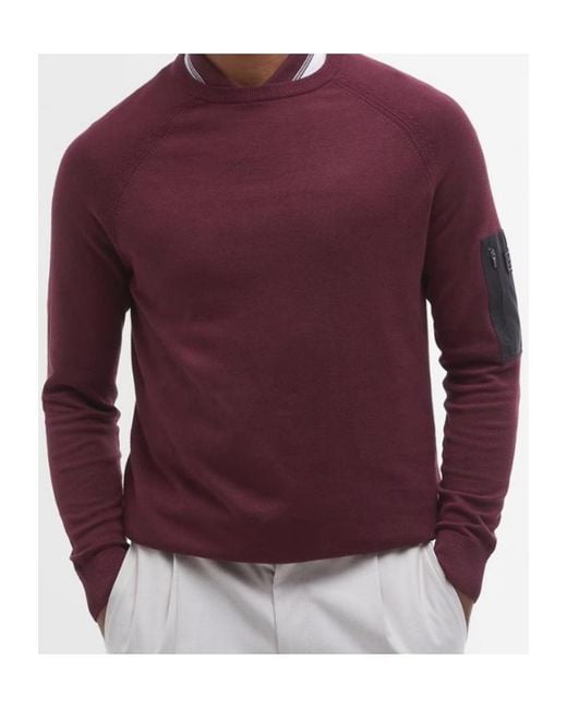 Barbour Purple Crew Neck Sweater for men
