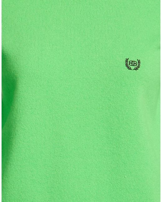 Balenciaga Green Solid-Colored Wool Sweater