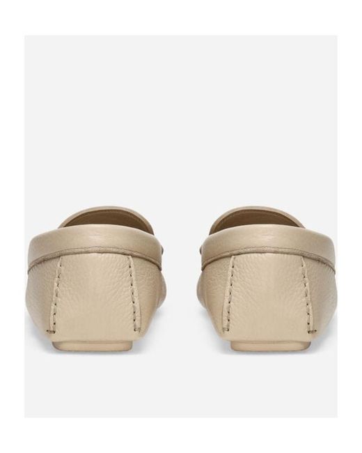 Dolce & Gabbana Natural Loafers With Logo for men