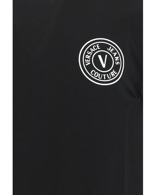 Versace Jeans Black Logo-Print Cotton T-Shirt for men