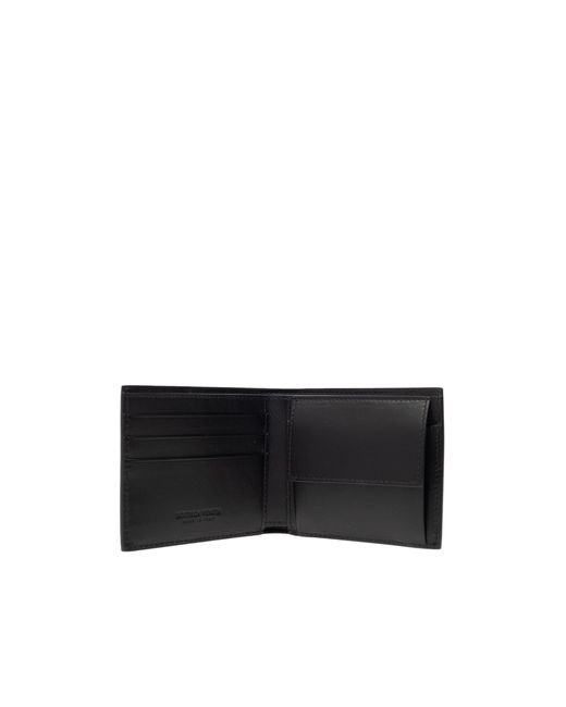 Bottega Veneta Black Intrecciato Bi-Fold Wallet for men