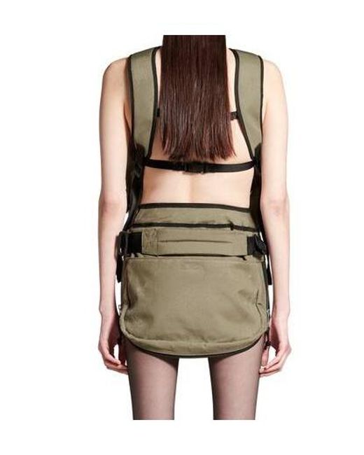 Balenciaga Green Bag Zip Detailed Mini Skirt