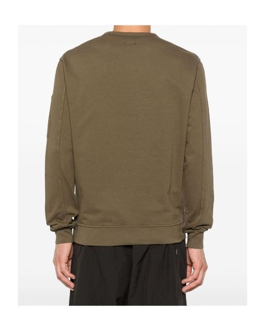 C P Company Green Lens Detailed Crewneck Sweatshirt for men