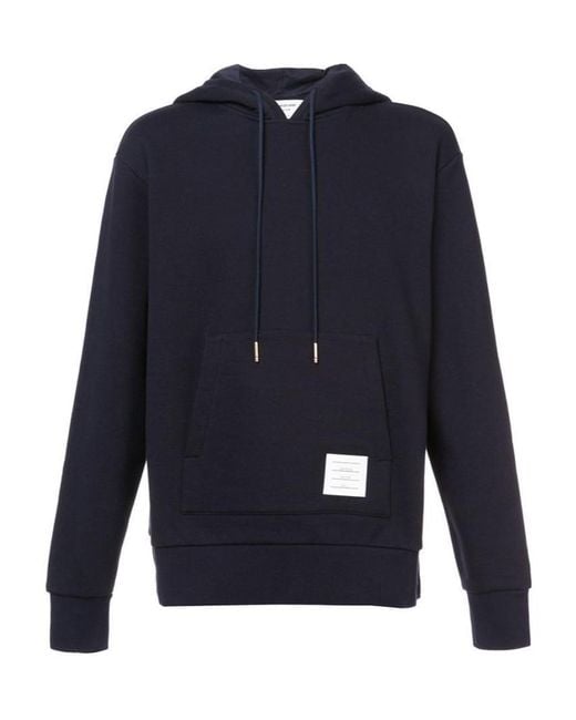 Thom Browne Blue Striped Drawstring Hoodie for men