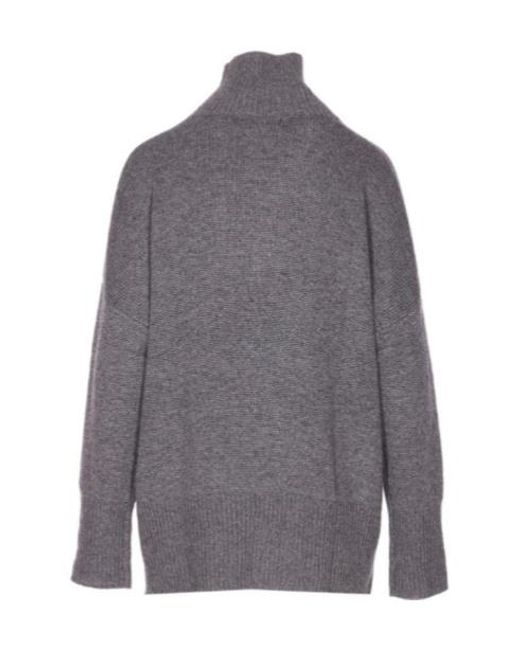 Lisa Yang Gray Heidi High Neck Sweater
