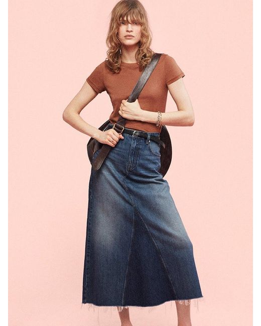 FRAME Blue The Dorothy Maxi Skirt
