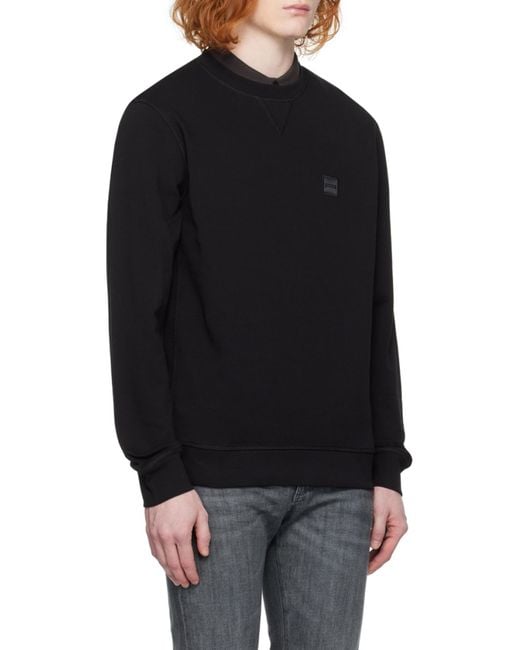 Boss Black Cotton Sweater for men