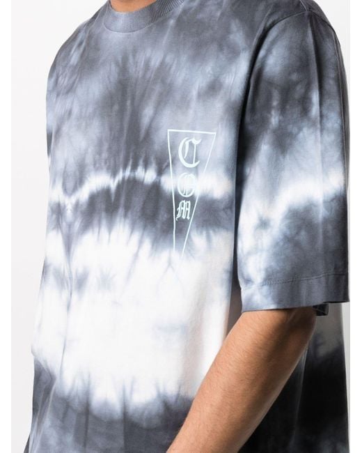 Marcelo Burlon Blue County Of Milan Monogram Tie-Dye T-Shirt for men