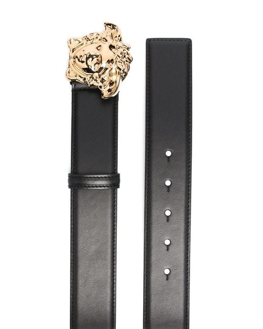 Versace White La Medusa Greca Buckle Belt for men