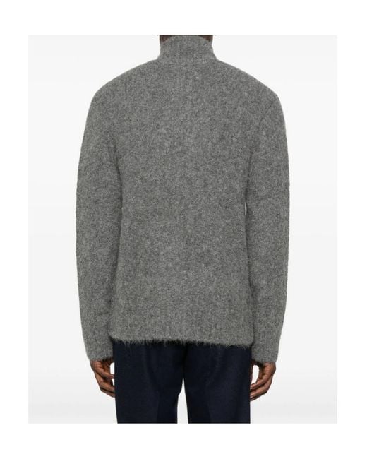 Samsøe & Samsøe Gray Zipper Long-Sleeved Sweater for men