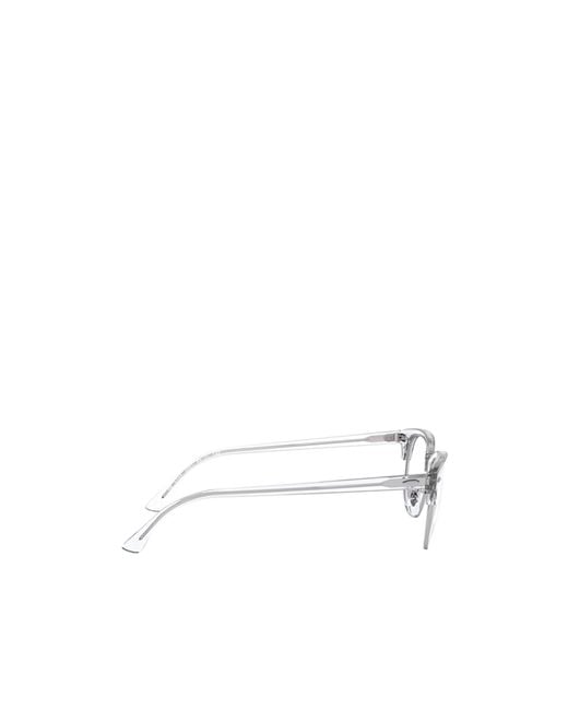 Ray-Ban White Clubmaster Browline Frame Glasses for men