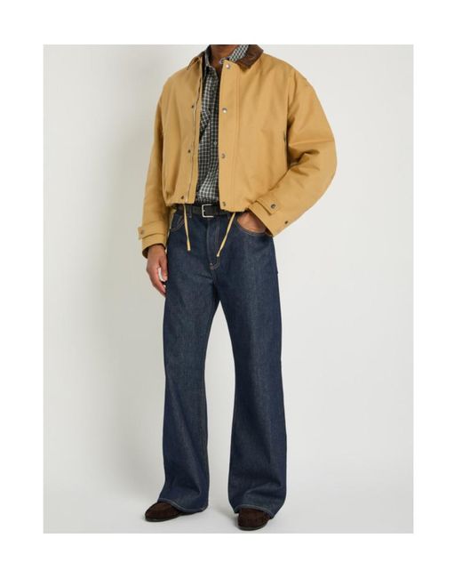 Acne Natural Opada Padded Leather-Trim Cotton Jacket for men