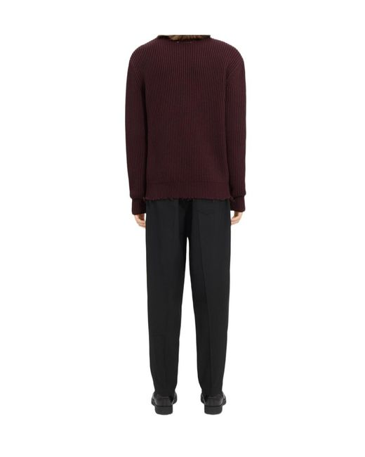 MM6 by Maison Margiela Red Ribbed-Knit Zipped Cardigan for men