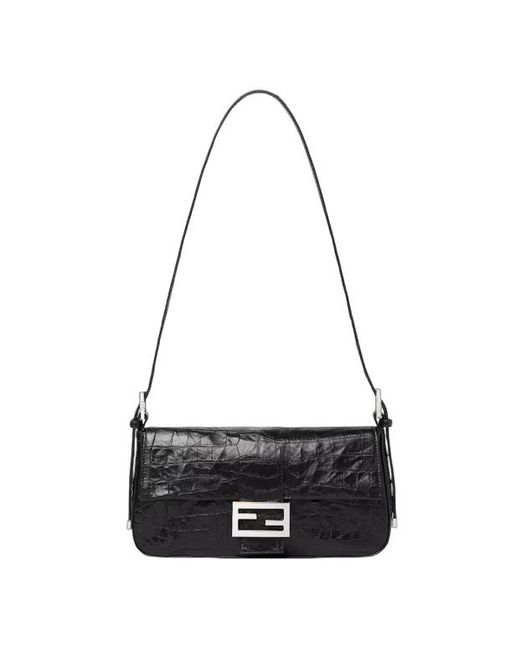 Fendi Black Baguette 26424 Shoulder Bag