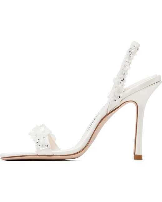 Jimmy Choo White Jenn 100 High-Heeled Sandals