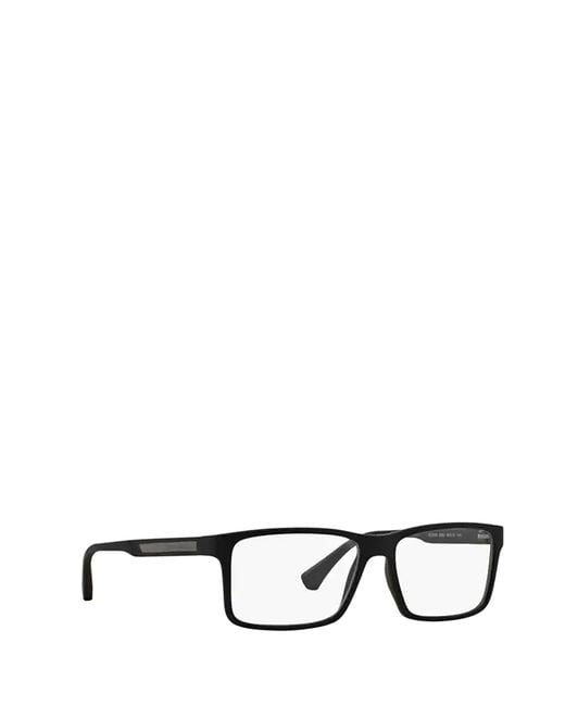 Emporio Armani White Rectangular Frame Glasses for men