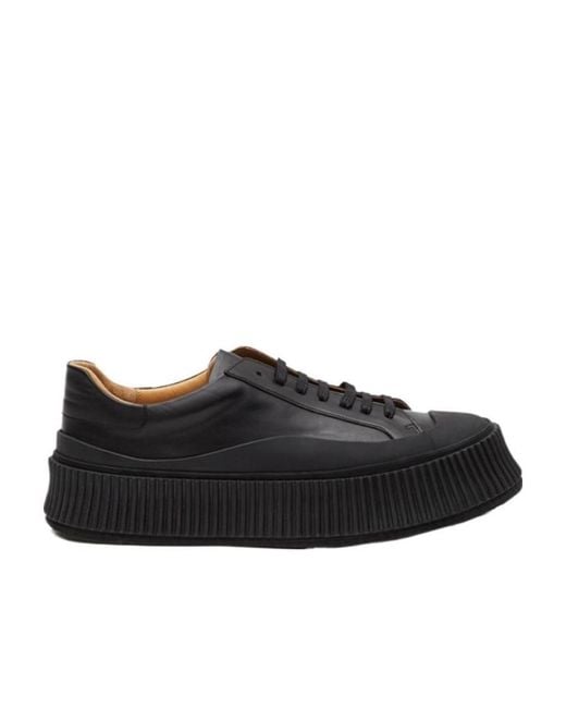 Jil Sander Black Flatform Low-Top Sneakers