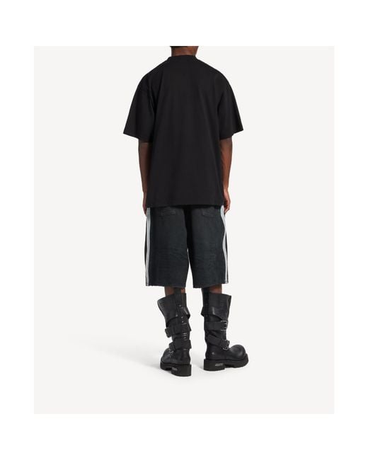 Balenciaga Black Cotton Paris Thunderstorm T-Shirt for men
