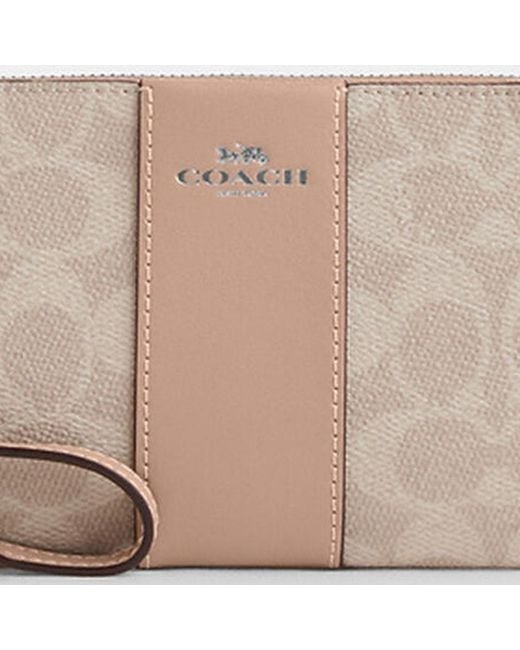 COACH Natural Corner Zip Wristlet