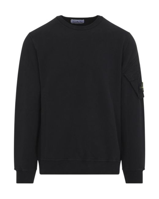 Stone Island Black Crew-Neck Sweatshirt for men