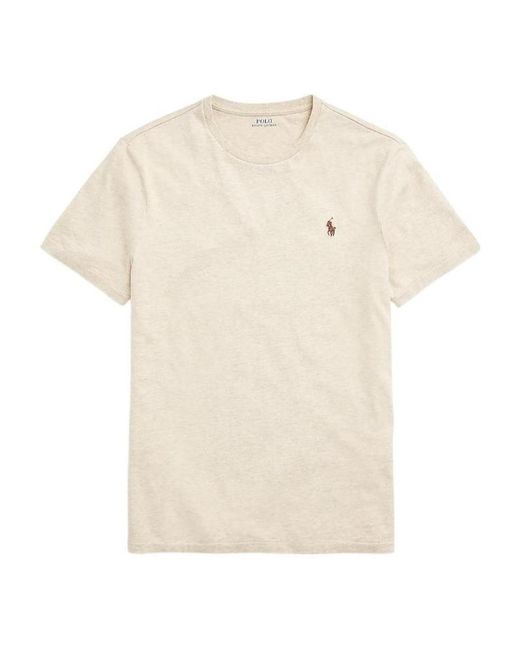 Polo Ralph Lauren Natural Logo Embroidered Crewneck T-Shirt for men