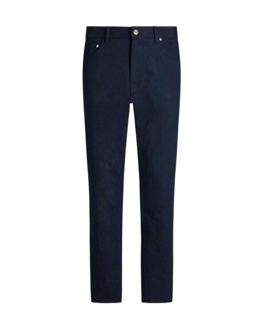 Etro Blue Jacquard Jeans for men