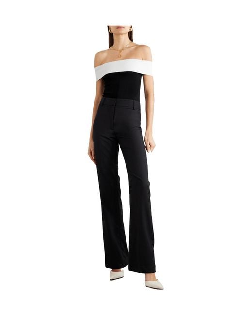 Galvan Black Aria Stretch-Knit Bodysuit