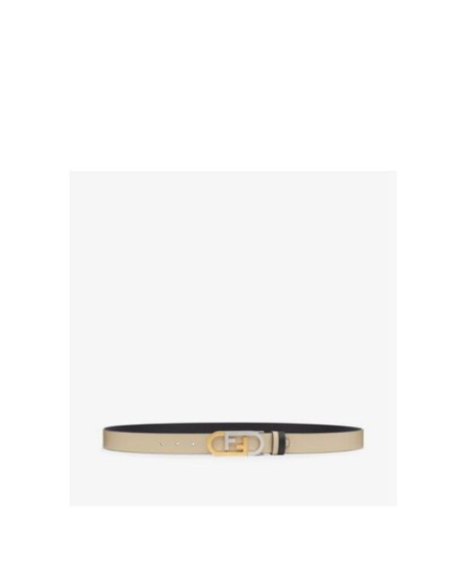 Fendi White Leather Reversible Belt for men