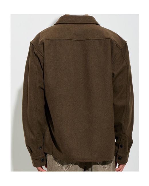 AllSaints Green Collared Long-Sleeved Shirt for men
