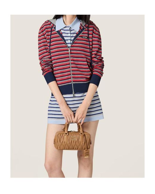 Miu Miu Red Wool Hoodie Jacket