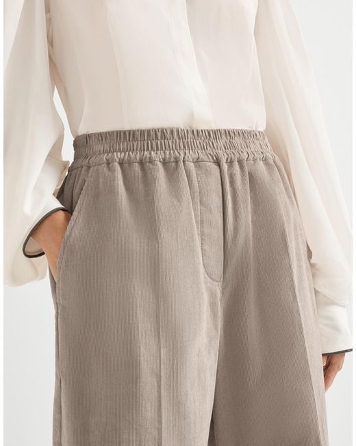 Brunello Cucinelli Gray Corduroy Trousers