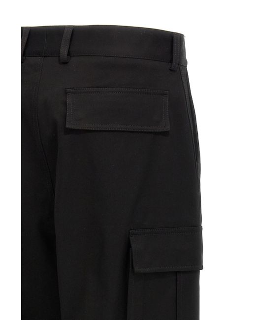 Dolce & Gabbana Black Logo Embroidered Straight Leg Pants for men