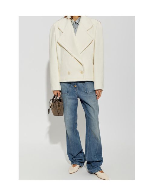 Stella McCartney White Double-Breasted Coat