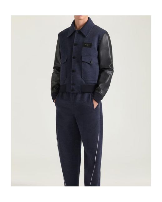 Givenchy Blue Mix Material Aviator Blouson for men