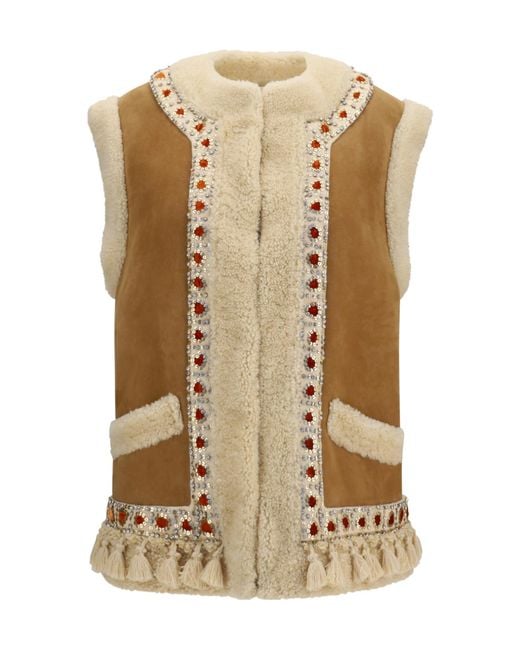 Valentino Metallic Tassel Detailed Crewneck Vest