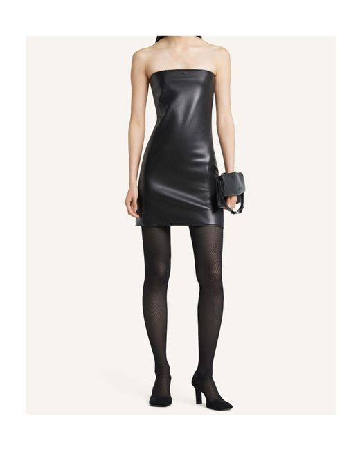 Courreges Black Draped Polywool Bustier Minidress On Sale