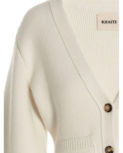 Khaite Natural The Scarlet Knitted Cardigan