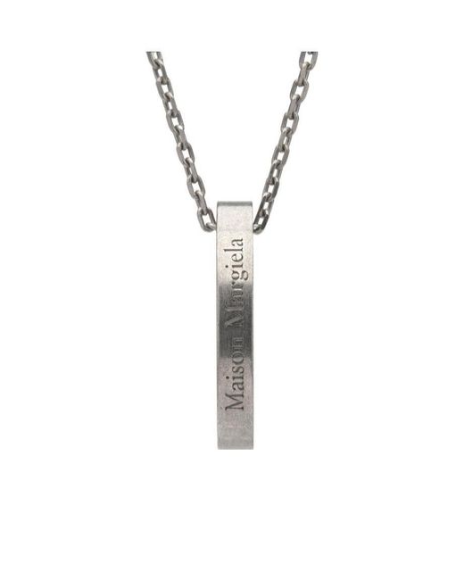 Maison Margiela Metallic Ring-Pendant Detailed Necklace for men