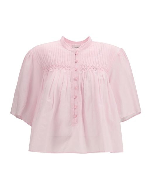 Isabel Marant Pink Isabel Marant Toile Destiny Embroidered Detailed Blouse