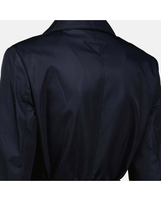 Prada Blue Re-Nylon Belted Coat