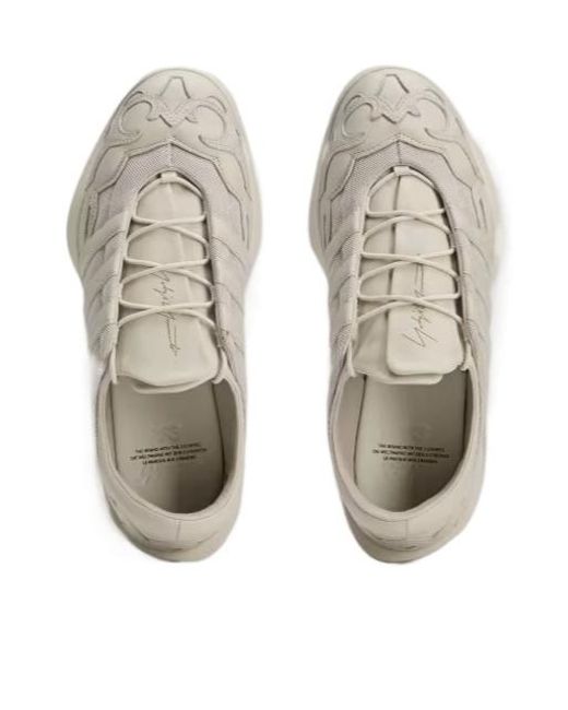 Y-3 Gray Quilted Panel Low-Top Sneakers for men